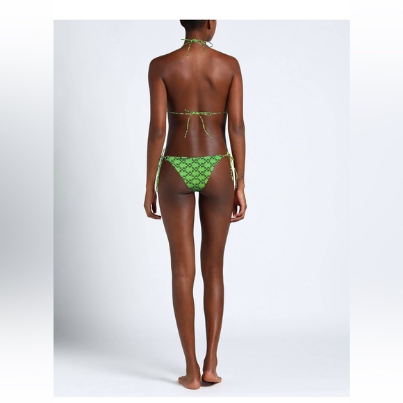 Off-White Side Tie Triangle Bikini Set Blue Green Yellow Ombré US 4 Off-White - Picture 3 of 9